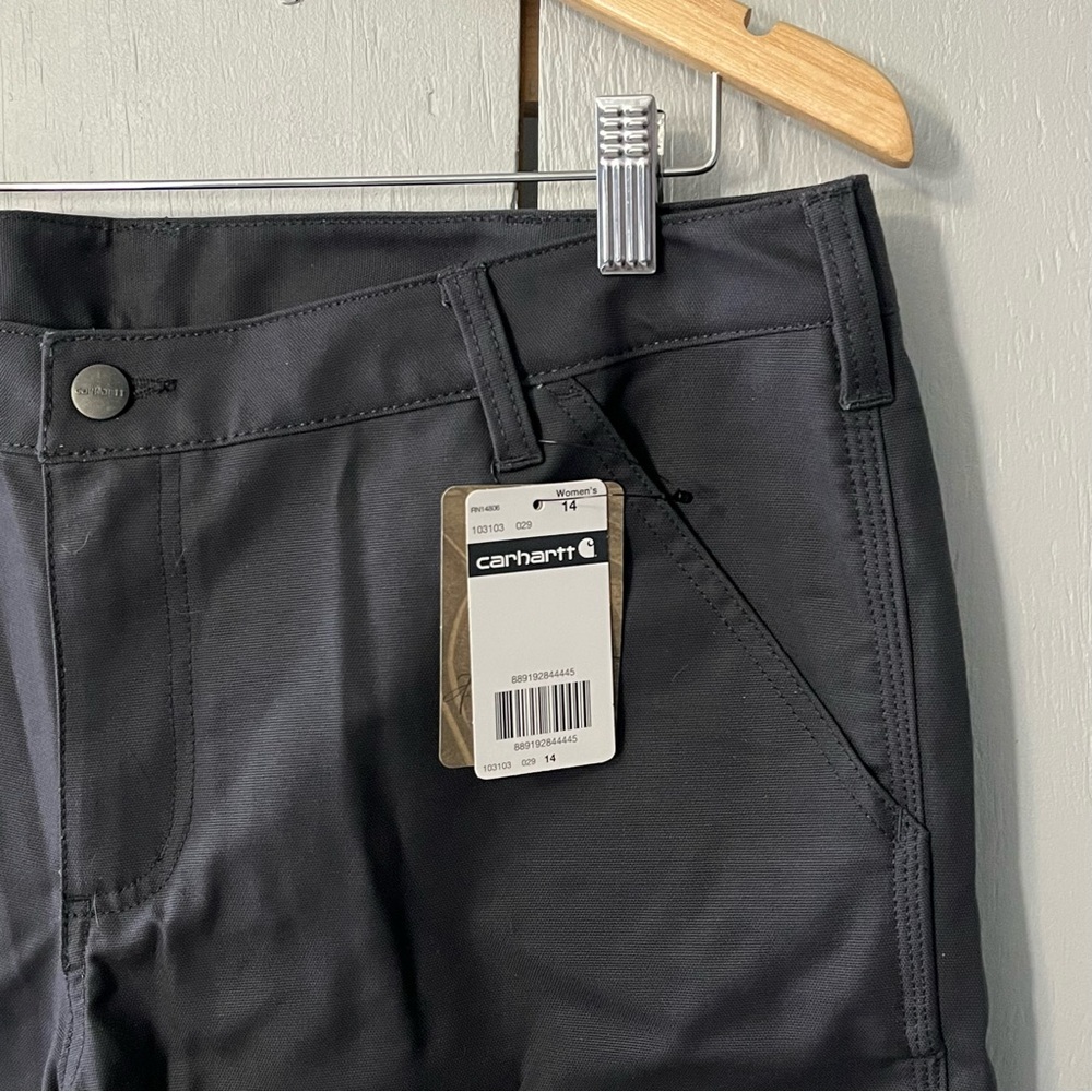 Carhartt Women’s Dark Gray Flat Front Shorts Size 14 - Picture 3 of 9
